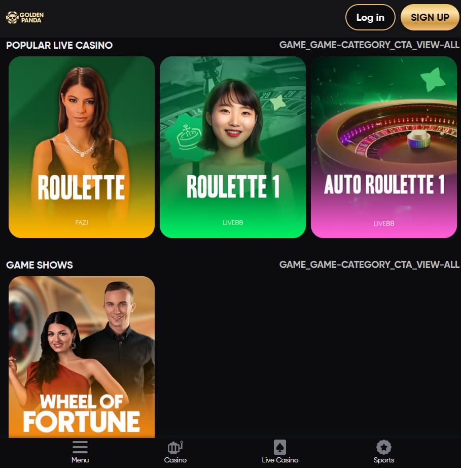Bonus mobile Golden Panda Casino